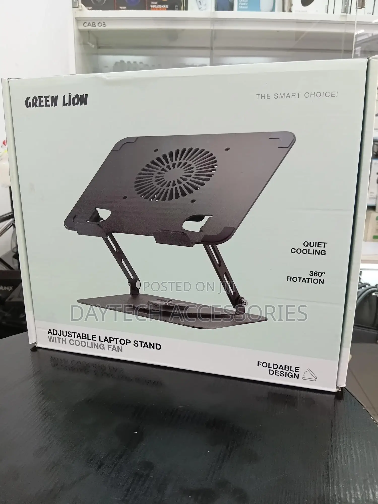 Green Lion Adjustable Laptop Stand With Cooling Fan 2000 RPM 360°