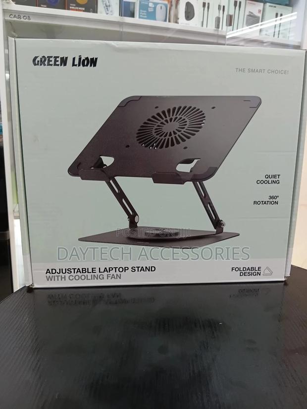 Green Lion Adjustable Laptop Stand With Cooling Fan 2000 RPM 360°