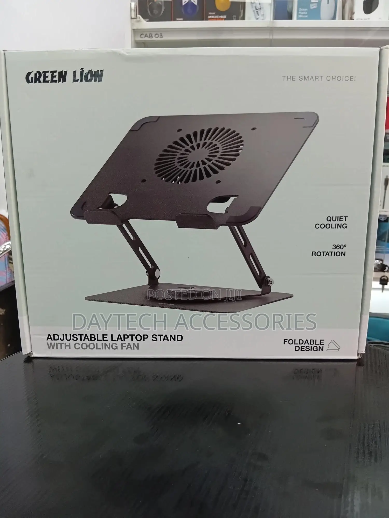 Green Lion Adjustable Laptop Stand With Cooling Fan 2000 RPM 360°