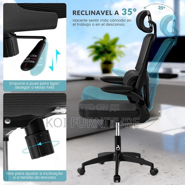 Office Chairs; High Back Orthopedic Ergonomic Office Seat - thumbnail 5