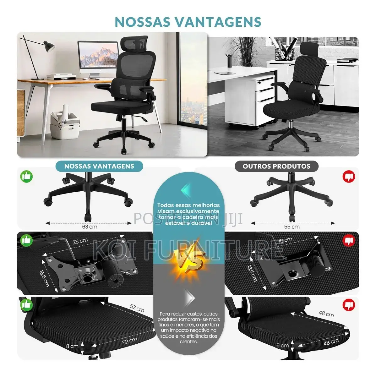 Office Chairs; High Back Orthopedic Ergonomic Office Seat