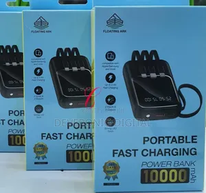 10,000mah Portable Power Bank *With 3 Built in Cables* and *Led Torch*