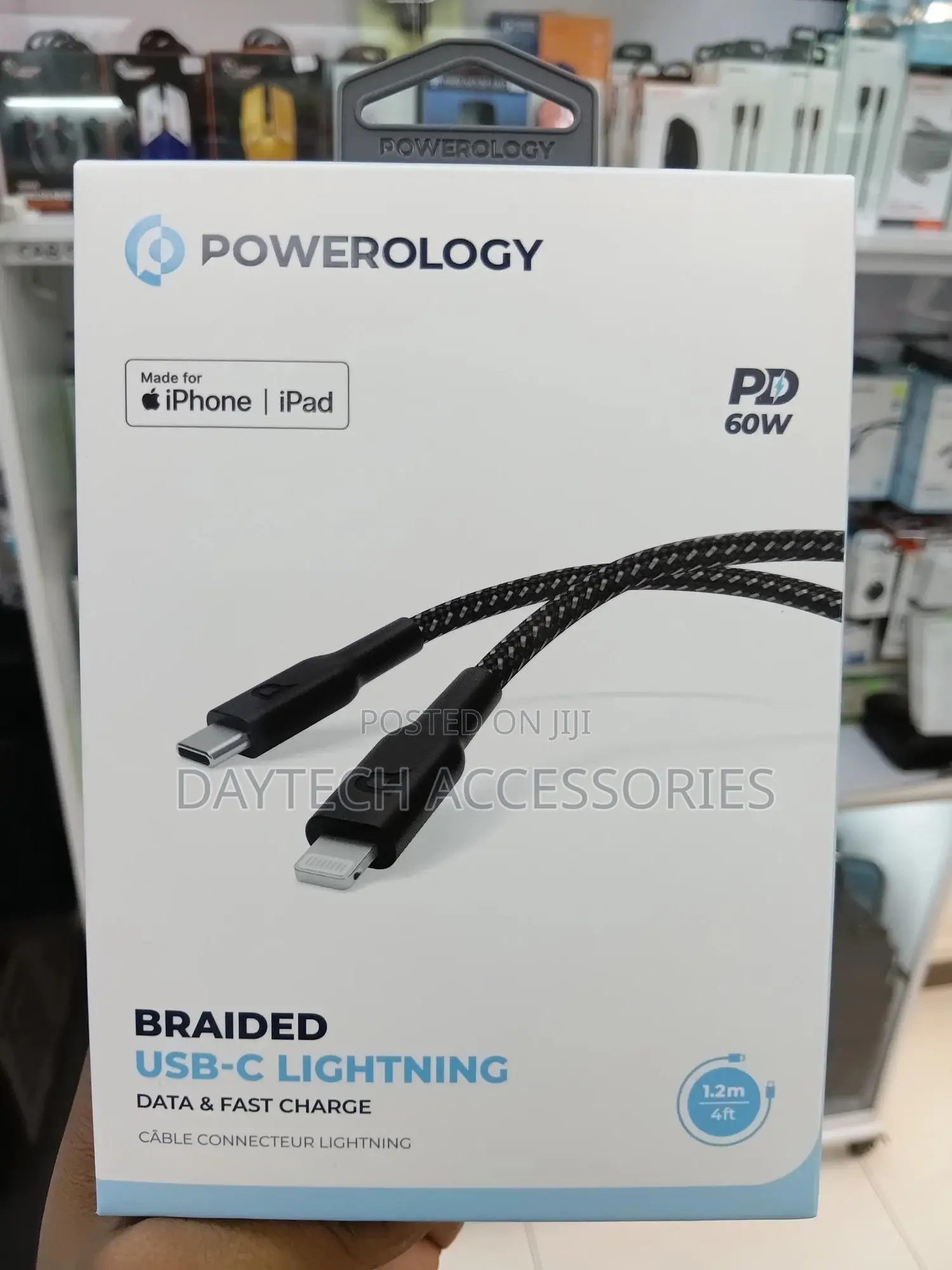Powerology Braided Usb-C to Lightning Cable 1.2m
