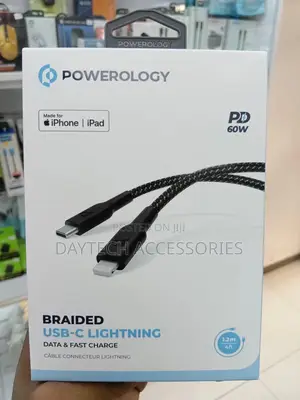 Powerology Braided Usb-C to Lightning Cable 1.2m