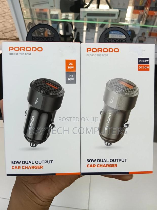 This Is a Porodo 50w Dual Port Car Charger.