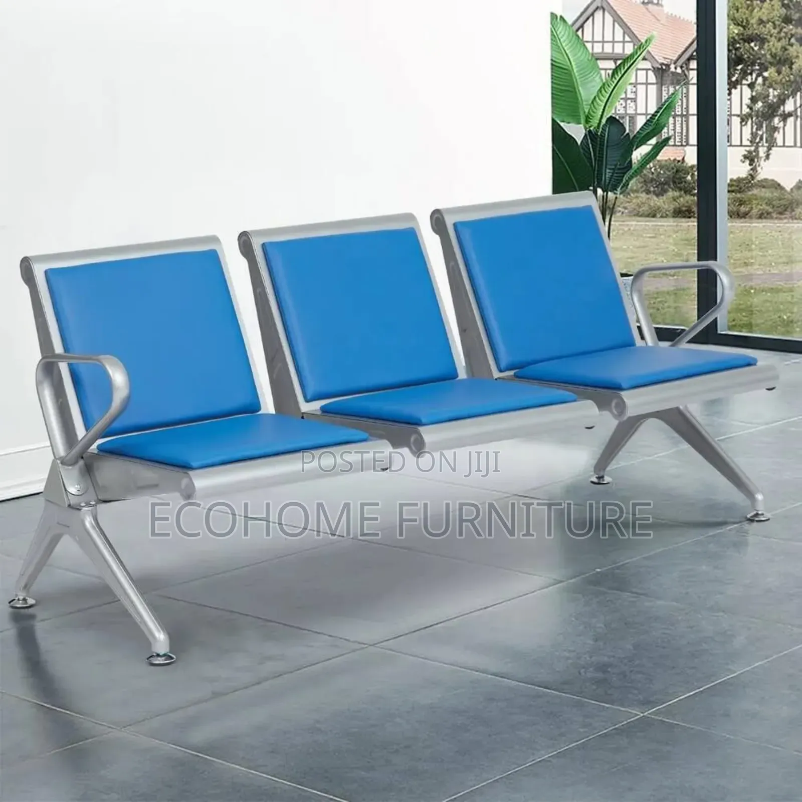 3 Seater Comfort Waiting Chair Blue