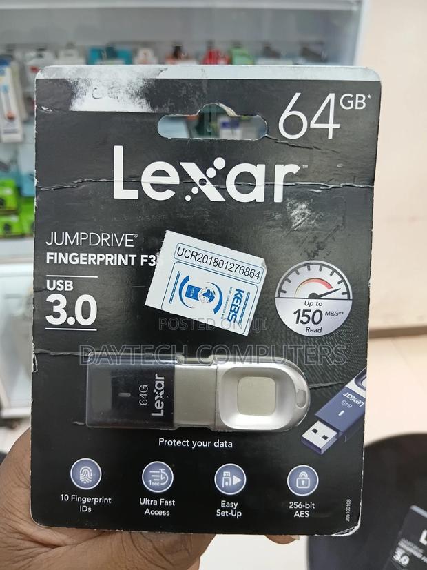 This Is a Lexar 64gb Jumpdrive Fingerprint F35 Usb 3.0 Flash Drive.