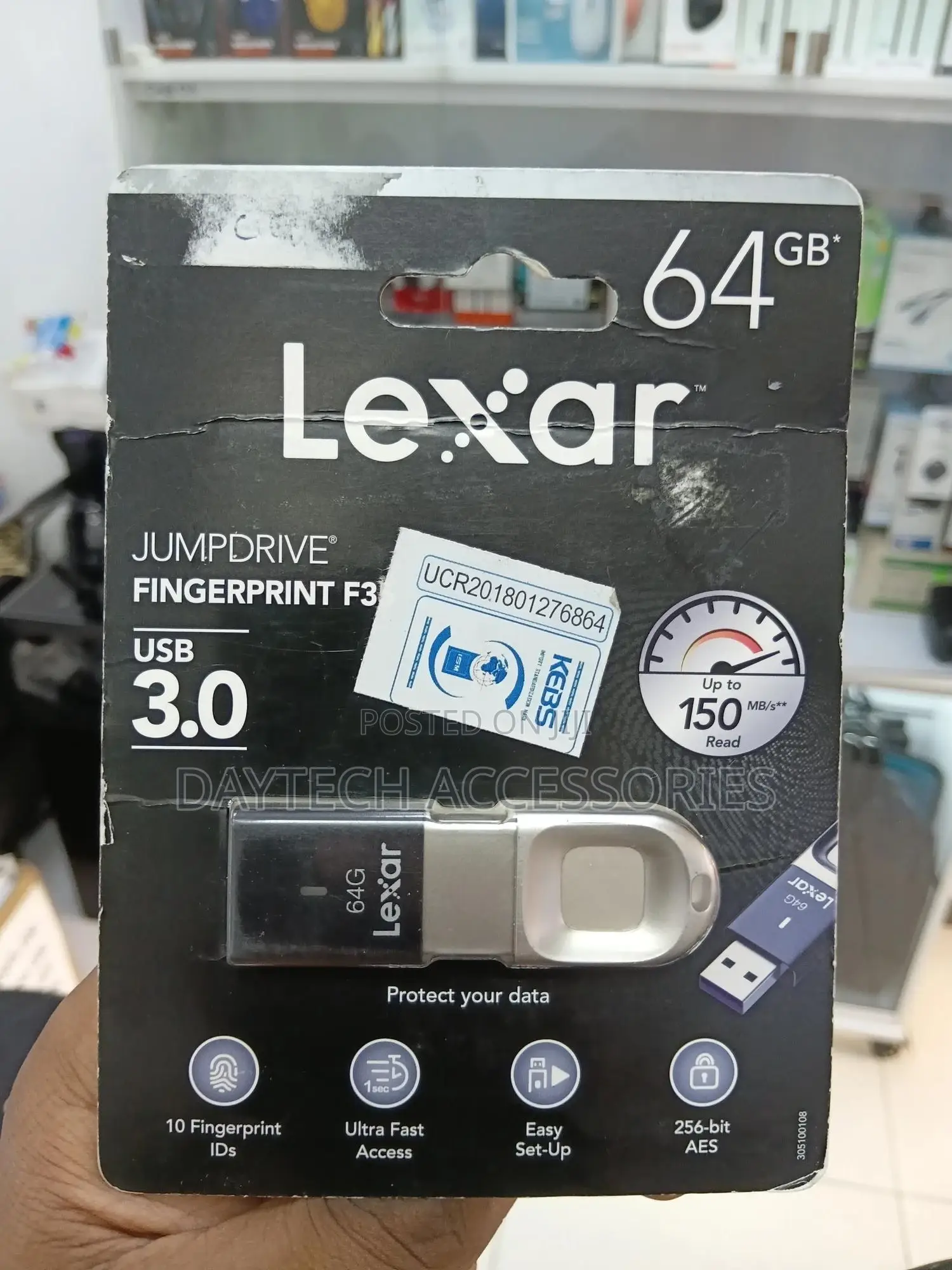 Lexar Jumpdrive Fingerprint F35 64gb Usb 3.0 Flash Drive