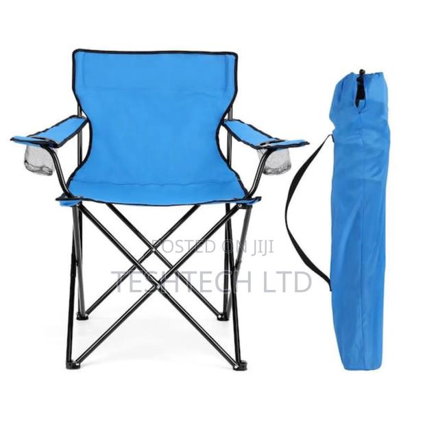 Camping Chairs, With Cup Holder Pouch Blue - main view