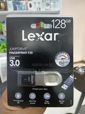 Lexar 128gb Jumpdrive Fingerprint F35 Usb 3.0 Flash Drive.