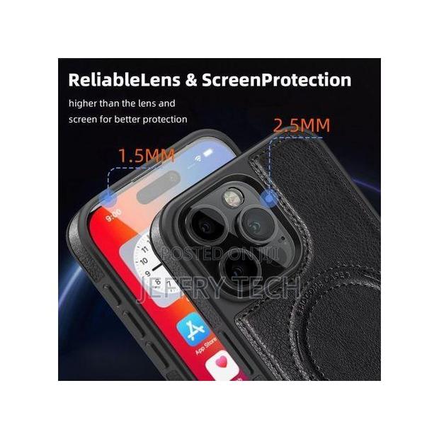 iPhone 16 Pro Max Case Compatible With Magsafe Wireless Charging Leath - thumbnail 3