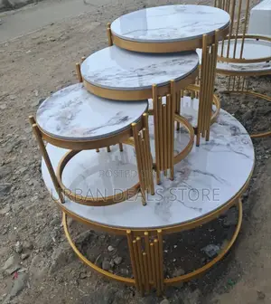 4 in 1 Executive Pure Marble Table 4 in 1 Black and White