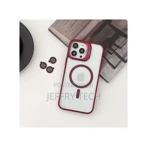iPhone 16 Pro Max Burgundy Magsafe Compatible Stand Bracket Transpar