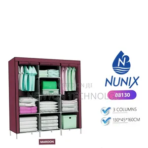 3-Column Portable Metallic Wardrobe