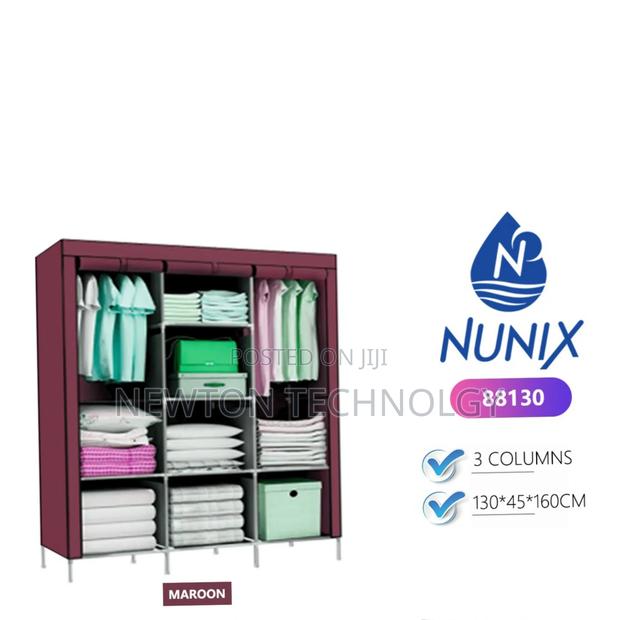 3-Column Portable Metallic Wardrobe