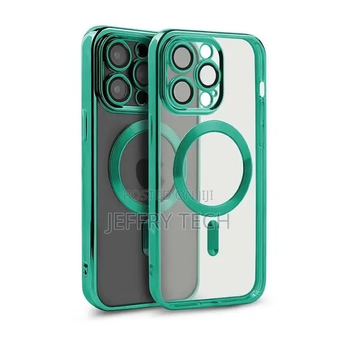 Magsafe Case With Camera Lens Protector for iPhone 16 Pro Max - Green