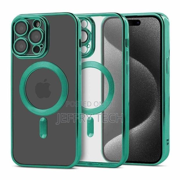 Magsafe Case With Camera Lens Protector for iPhone 16 Pro Max - Green - thumbnail 3