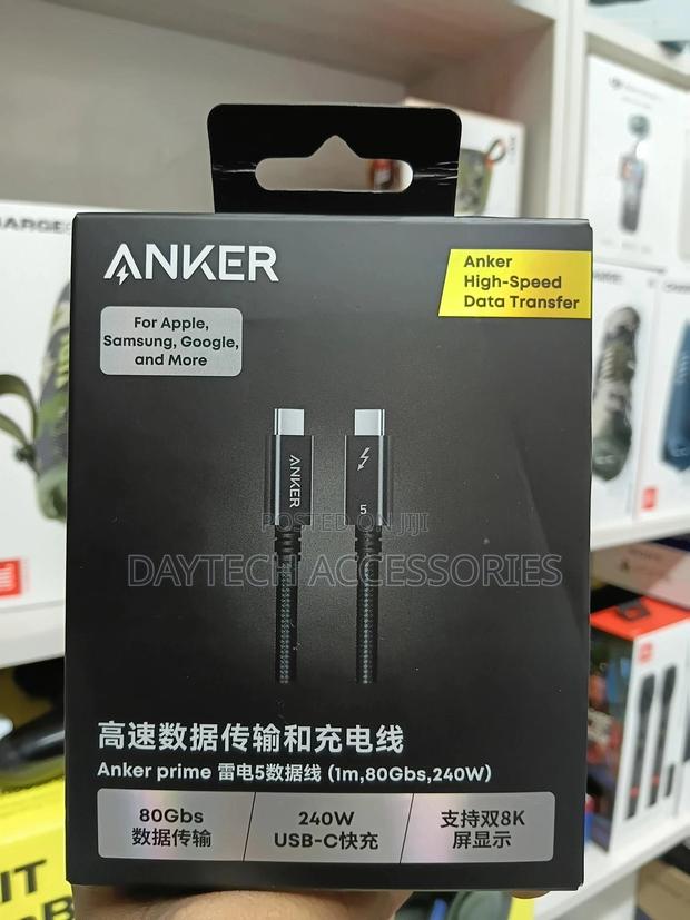 Anker Prime Thunderbolt 5 Cable 1.7ft 80gbps 240w Black A84n1011 - thumbnail 2