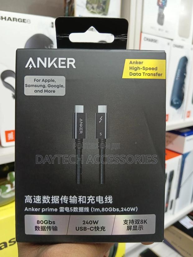 Anker Prime Thunderbolt 5 Cable 1.7ft 80gbps 240w Black A84n1011 - thumbnail 3