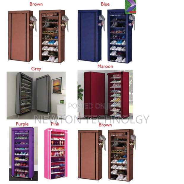 10 Layers Free Standing Shoe Rack Organizer With Cover