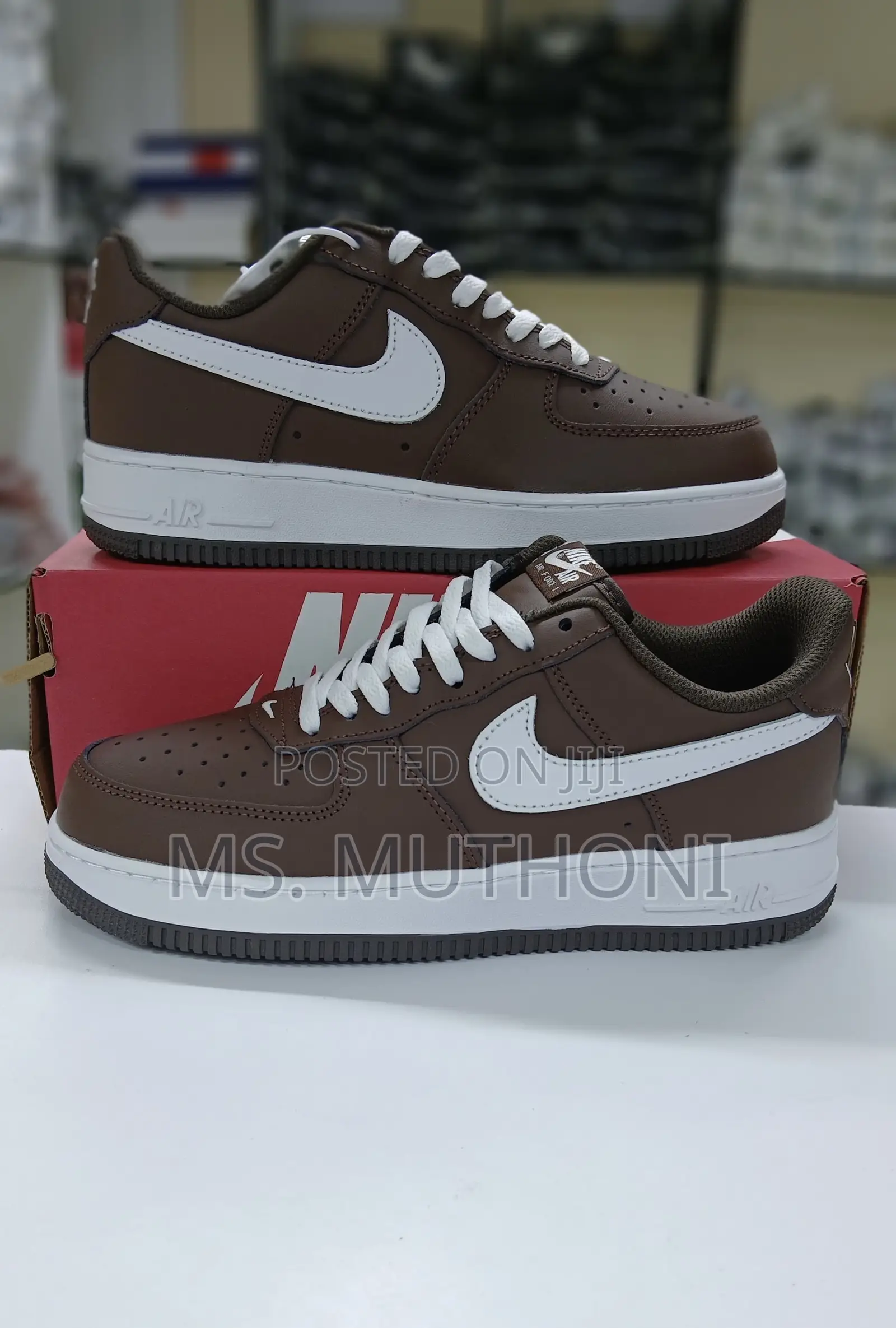 Mink Brown Puffy Swoosh Af1 Size 38-45