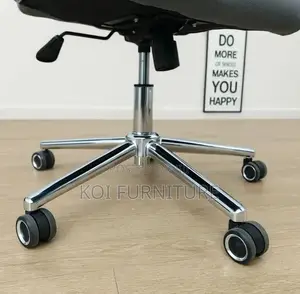 Office Chair; High Backrest Grey Executive Leather Padded Seats