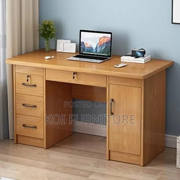 Office Tables; 1200mm Brown Finish Executive Home Office Desk - thumbnail 2