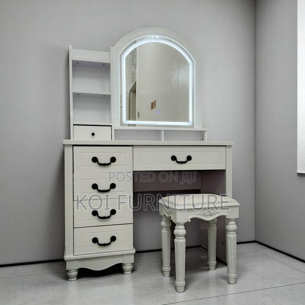 Dressers; Home Modern White Bedroom Dressing Vanity Set Table