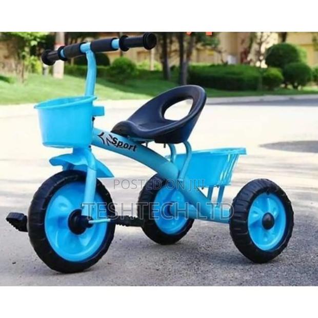 Kids Tricycle With a Carrier Blue - main view