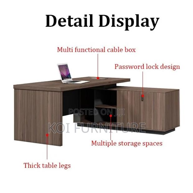 Office Desk; 180cm Executive Advanced Modern L Shaped Desks - thumbnail 2