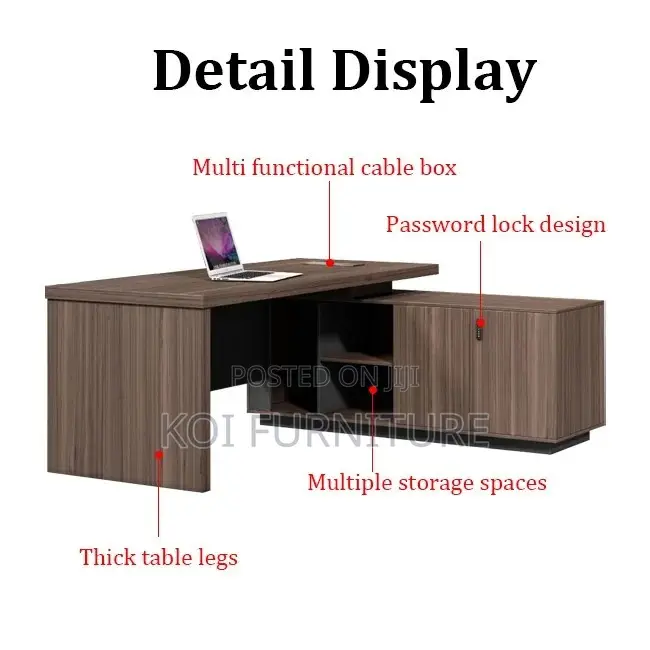 Office Desk; 180cm Executive Advanced Modern L Shaped Desks