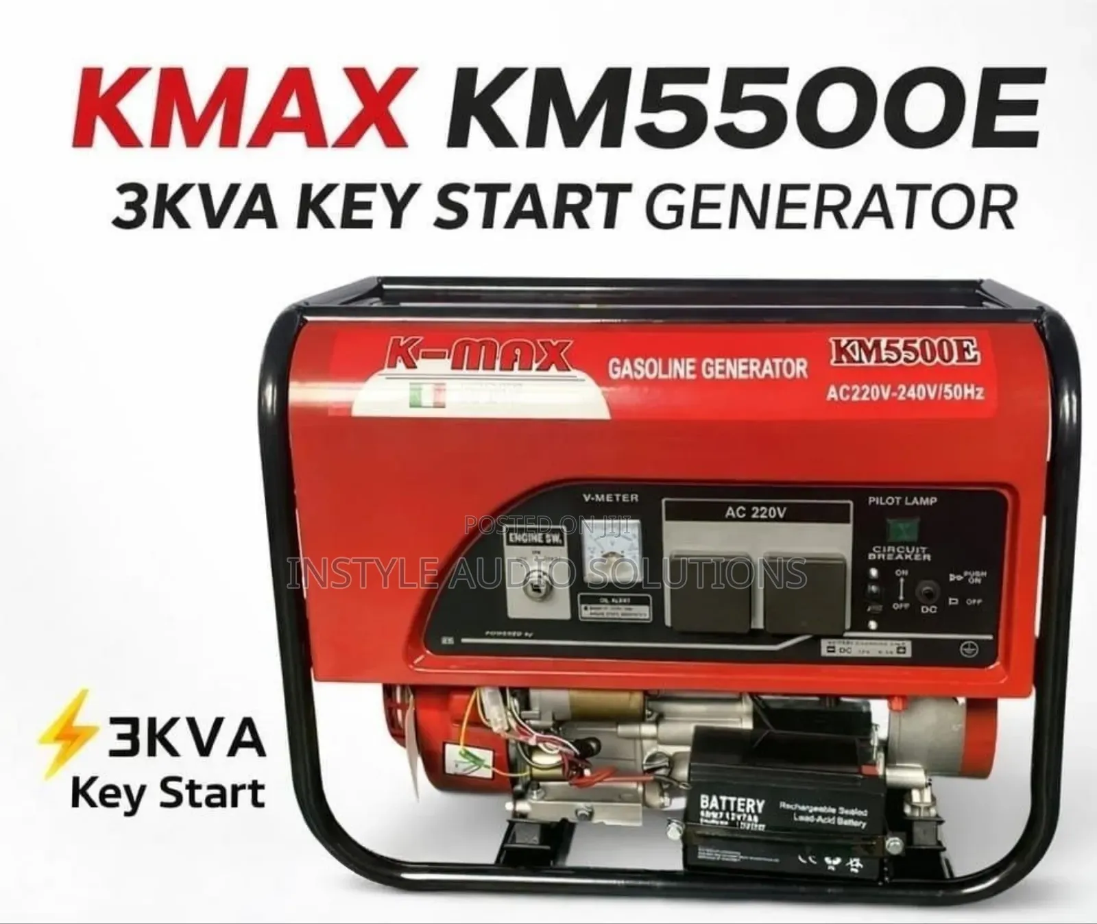 Kmax Km5500e Petrol Engine Keystart 3kva Italian Generator