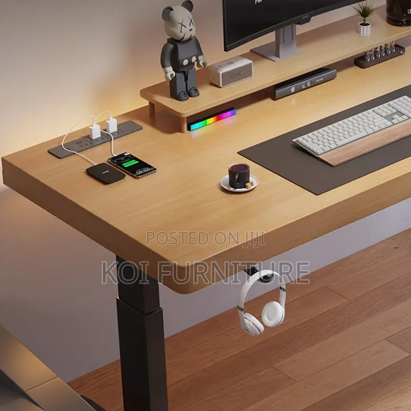 Office Table; 1200mm Minimalist Height Adjustable Gaming Computer Desk
