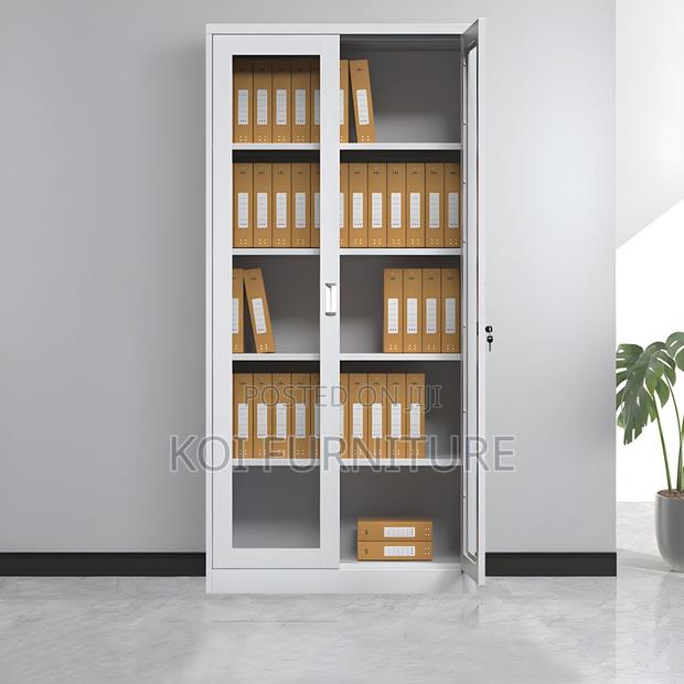 Office Cabinet; Storage Modern Cabinet With 4 Adjustable Shelves