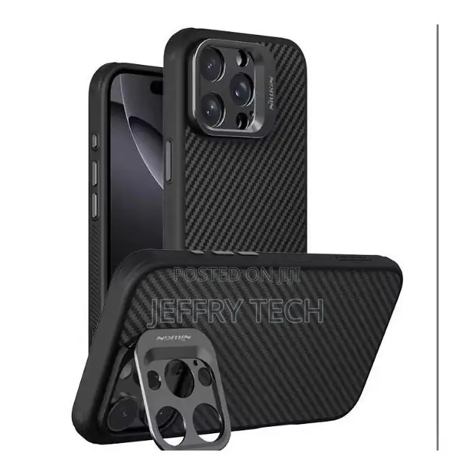 Black Nillkin Cardboprop Case for iPhone 16 Pro Max – Multi-Functional