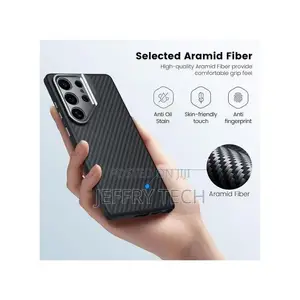 Nilkin Galaxy S25 Ultra Case Carboprop Case Kickstand Carbon Fiber Wit