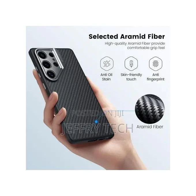 Nilkin Galaxy S25 Ultra Case Carboprop Case Kickstand Carbon Fiber Wit
