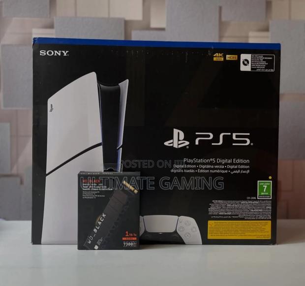 Playstation 5 Slim Digital Edition With Extra 1tb Wd SSD - main view