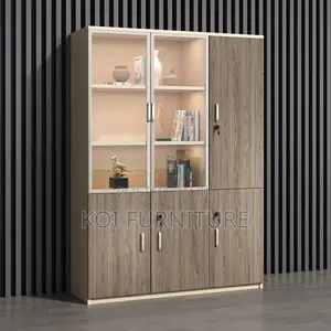 Office Cabiet; Six Doors Brown Modern Home Office Store Cabinet