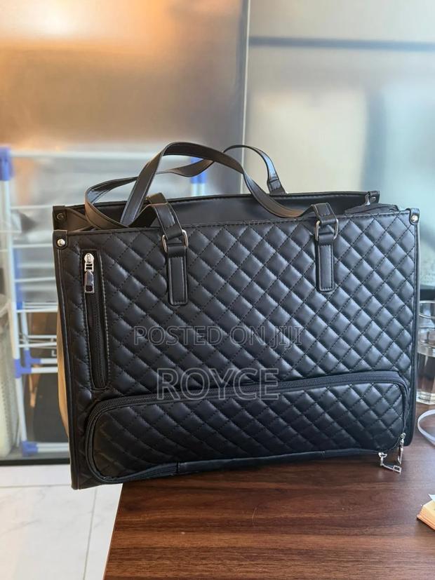 Quilted Laptop Tote  Bag With Insulated Lunch Compartment