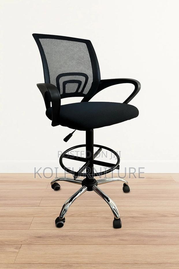 Office Chair; Mesh Long Adjustable Office Reception Chairs - thumbnail 2