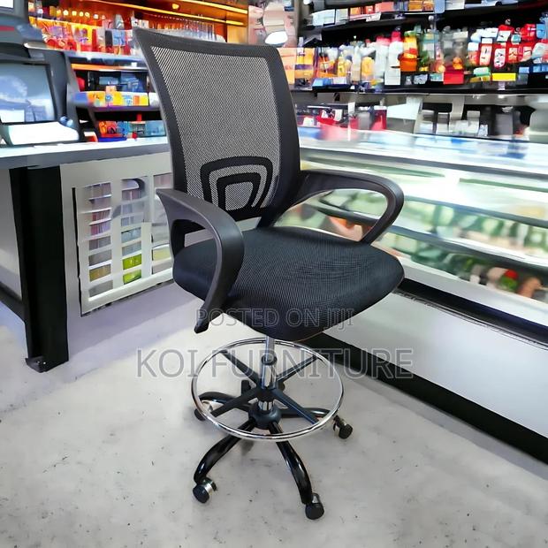 Office Chair; Mesh Long Adjustable Office Reception Chairs - thumbnail 4