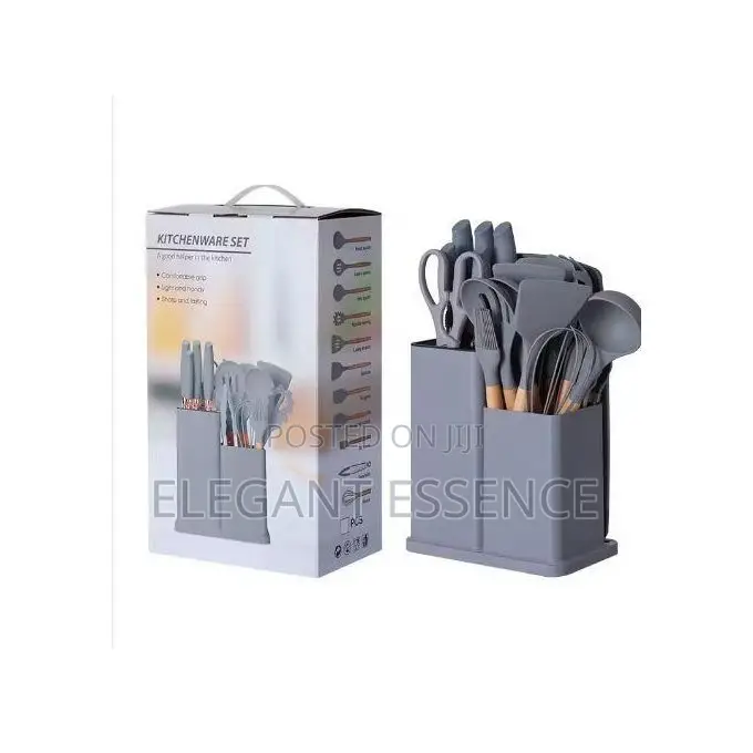 19pcs Original Kitchen Set Silicone Nonstick Cookware Wooden Handle