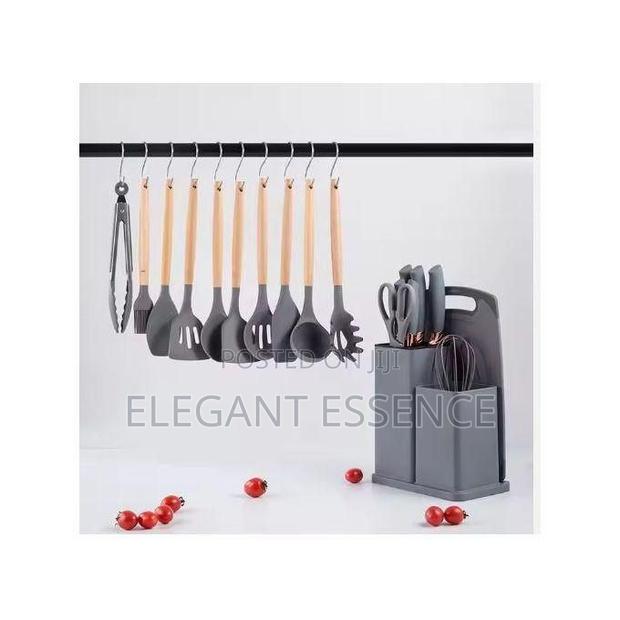 19pcs Original Kitchen Set Silicone Nonstick Cookware Wooden Handle - thumbnail 2