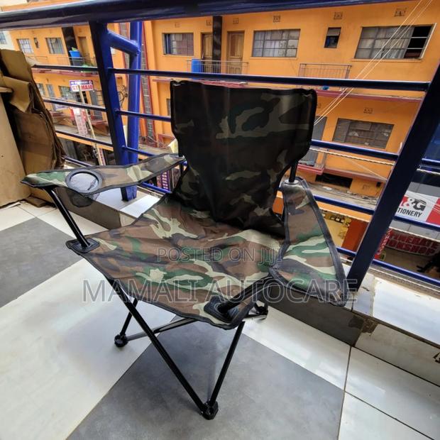 Foldable Camping Chair With Armrest Drink Holder - main view