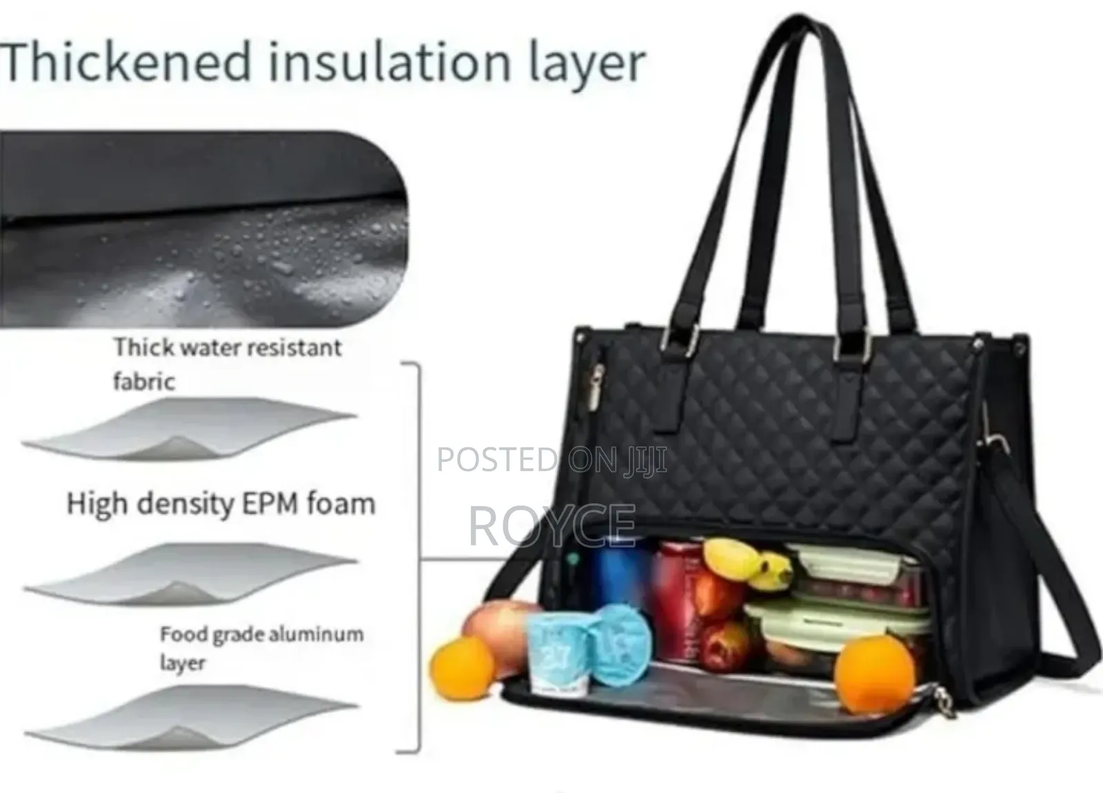 Quilted Laptop Tote  Bag With Insulated Lunch Compartment