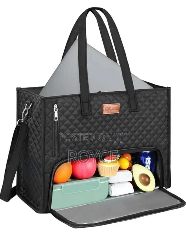Quilted Laptop Tote  Bag With Insulated Lunch Compartment - thumbnail 9
