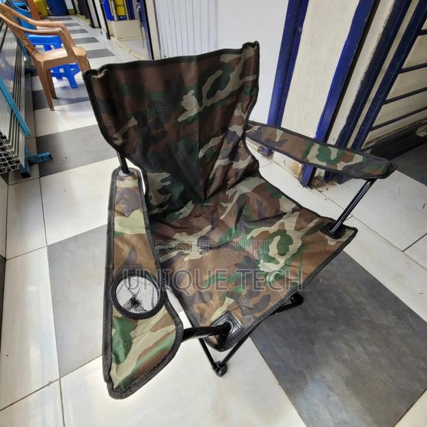 Outdoor Folding Chair With Drink Holder& Armrest