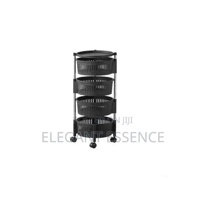 4 Layers Rotatable Fruit Rack Multilayer Movable Fruit Vegetable Shelf