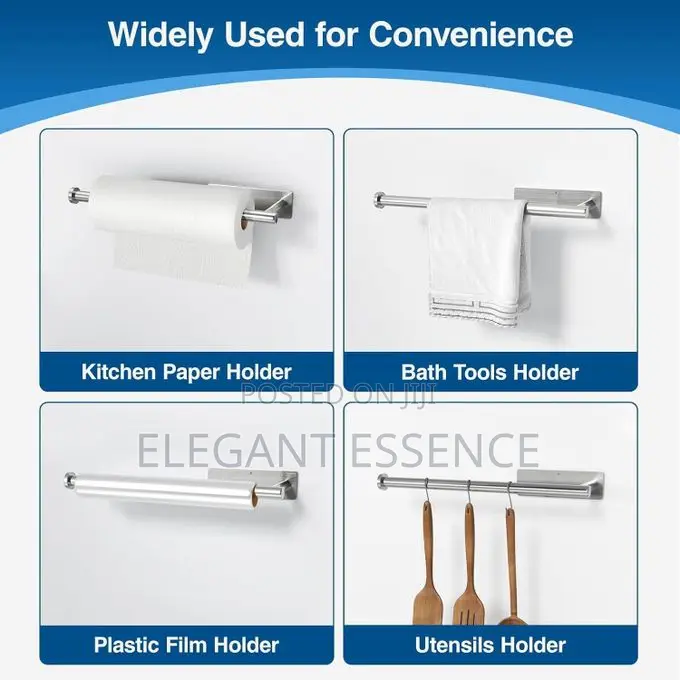 Self-adhesive Or Drilling, Brushed Nickel,Kitchen Roll Dispenser